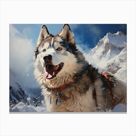 Siberian Husky In The Snow 2 Canvas Print