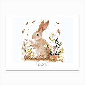 Little Floral Rabbit 3 Poster Canvas Print