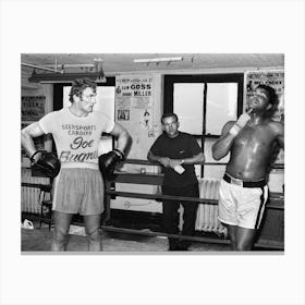 Joe Bugner With Muhammad Ali Canvas Print
