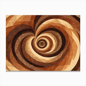 Abstract Brown Spiral With A Tunnel Like Effect, Creating A Hypnotic And Mesmerizing Visual Canvas Print