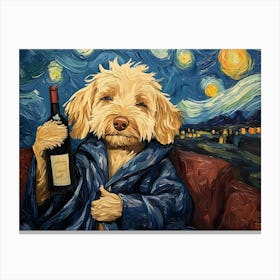 Dog In Bathrobe 4 Canvas Print