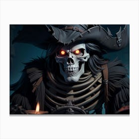 Skeleton Pirate Witch Canvas Print