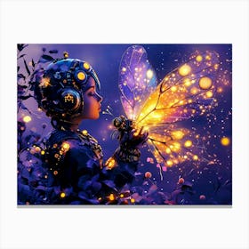 Girl With A Butterfly 2 Canvas Print