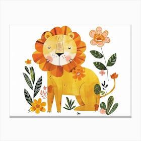Little Floral Lion 2 Canvas Print