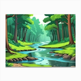 Cartoon Forest Canvas Print