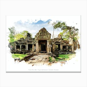 Preah Khan Main Temple, Northwestern Cambodia, Cambodia Canvas Print