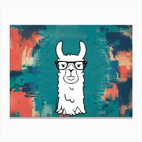 Llama With Glasses Canvas Print