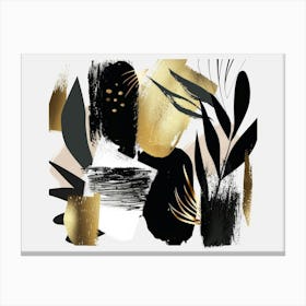 Abstract Black And Gold Painting 86 Canvas Print