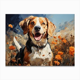 Beagle In The Field 1 Canvas Print