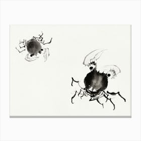 Hokusai Crabs Canvas Print