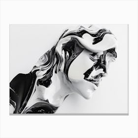 Black And White Portrait Of A Woman 8 Canvas Print