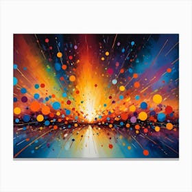 Colorful Abstract Art With Exploding Shapes, Bright Colors, And A Radiating Glow, Resembling A Celebration Of Light And Energy Canvas Print