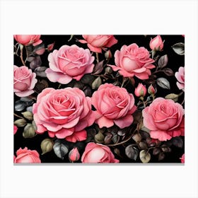 Default A Stunning Watercolor Painting Of Vibrant Pink Roses B 2 (1) Canvas Print