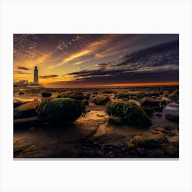 Sunset At The Lighthouse Canvas Print