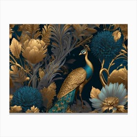 Peacock Wallpaper 2 Canvas Print