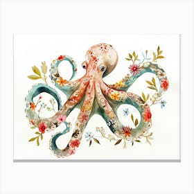 Little Floral Octopus 2 Canvas Print