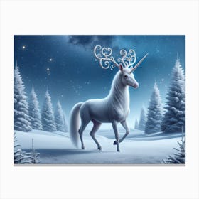 Magical Unicorn-Deer Fantasy Canvas Print