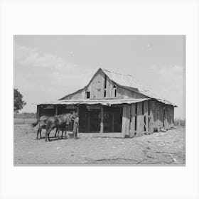 Barn Belonging To Tenant Farmer Near Muskogee, Oklahoma, See General Caption No, 20 By Russell Lee Canvas Print