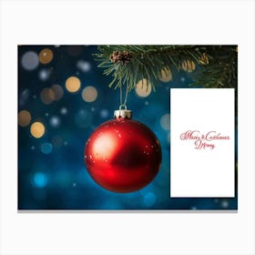 Closeup Capture Of A Red Ornament Resembling Christmas Tree Decor Hanging Delicately From A Pine Br Canvas Print