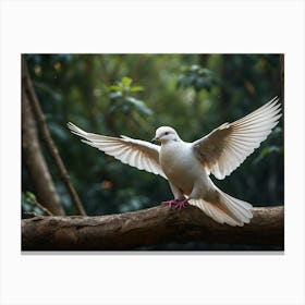 Dove With Wings Spread Canvas Print