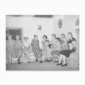 Spectators At The Square Dance, Women And Small Children Sit On One Side Of The Room, The Men And Older Boys On The Canvas Print