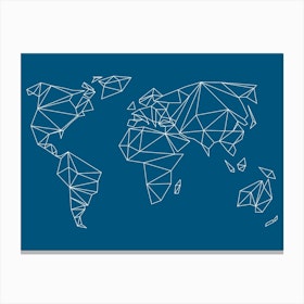 Geometrical World Indigo Canvas Print