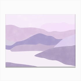 Pastel Purple Mountains Landscape Canvas Print