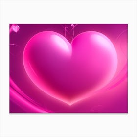 A Glowing Pink Heart Vibrant Horizontal Composition 15 Canvas Print