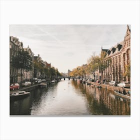 Amsterdam Canal Scenery Canvas Print