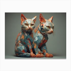 Polygonal Cats Canvas Print