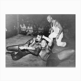 Wrestling Match Sponsored By American Legion, Sikeston, Missouri By Russell Lee Canvas Print