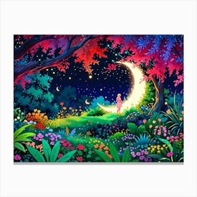 Moon In The Forest 1 Canvas Print