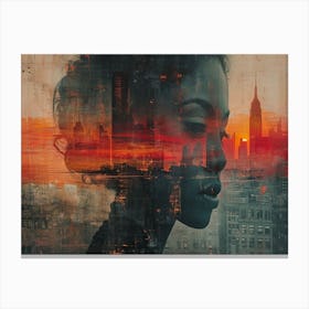 Temporal Resonances: A Conceptual Art Collection. Portrait Of A Woman 1 Canvas Print