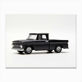 Toy Car 62 Chevy Pickup Black Canvas Print