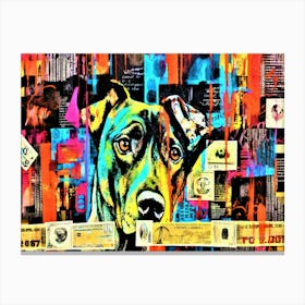 Urban Canine - Dog With Money Canvas Print