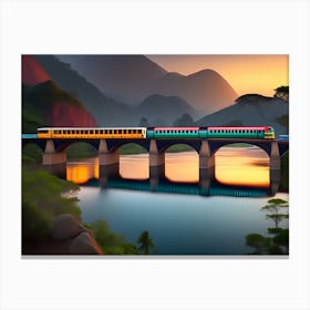 A train passes through the nine-arch bridge in Sri Lanka 1 Canvas Print