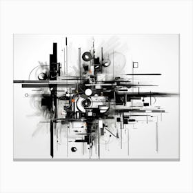 Technology Abstract Black And White 7 Canvas Print
