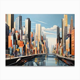 Cubism Newyork Skyline Canvas Print