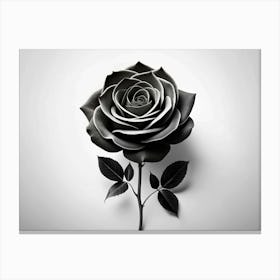 Black And White Rose 2 Canvas Print