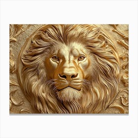 A Majestic 3d Gold Lion Canvas Print