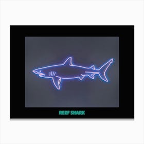 Neon White Tip Reef Shark 2 Poster Canvas Print