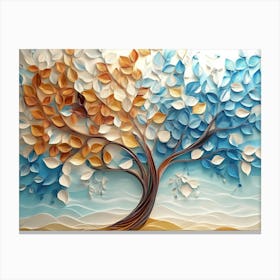 Colorful Tree with Leaves on Hanging Branches 7 Canvas Print