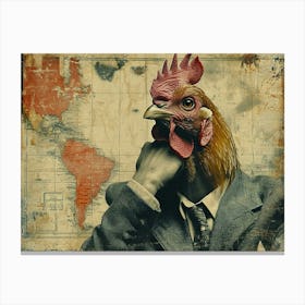Absurd Bestiary: From Minimalism to Political Satire.Rooster 4 Canvas Print