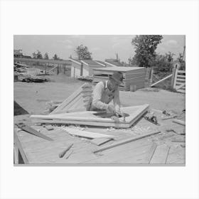 Finishing Food Storage Gable End In Jig, Southeast Missouri Farms Project By Russell Lee Canvas Print