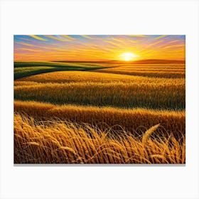 Sunset Wheat Field 3 Canvas Print