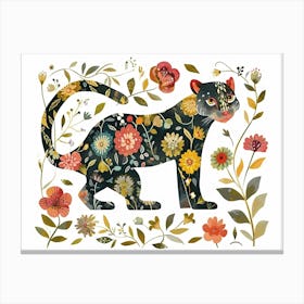 Little Floral Panther 1 Canvas Print