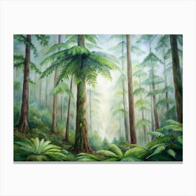 Ferns In The Forest Canvas Print