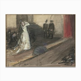 Theatre Scene (Ida Aalberg As Maria Stuart), 1905, By Magnus Enckell Canvas Print