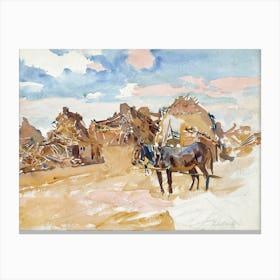 Mules And Ruins September (1918), John Singer Sargent Canvas Print