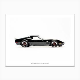 Toy Car 69 Corvette Racer Black Poster Canvas Print